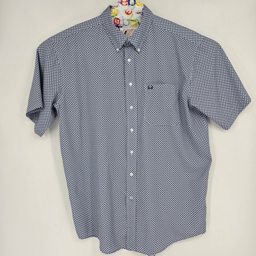 Cinch Shirt Mens XL Geometric Button Down Western Short Sleeve Performance